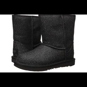 Black Big Kids Glitter Uggs